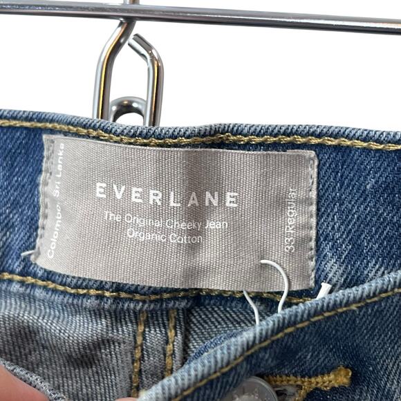 Everlane The Original Cheeky Jean Worn-in Mid Blue Women 33 Regular NWT - Picture 3 of 13